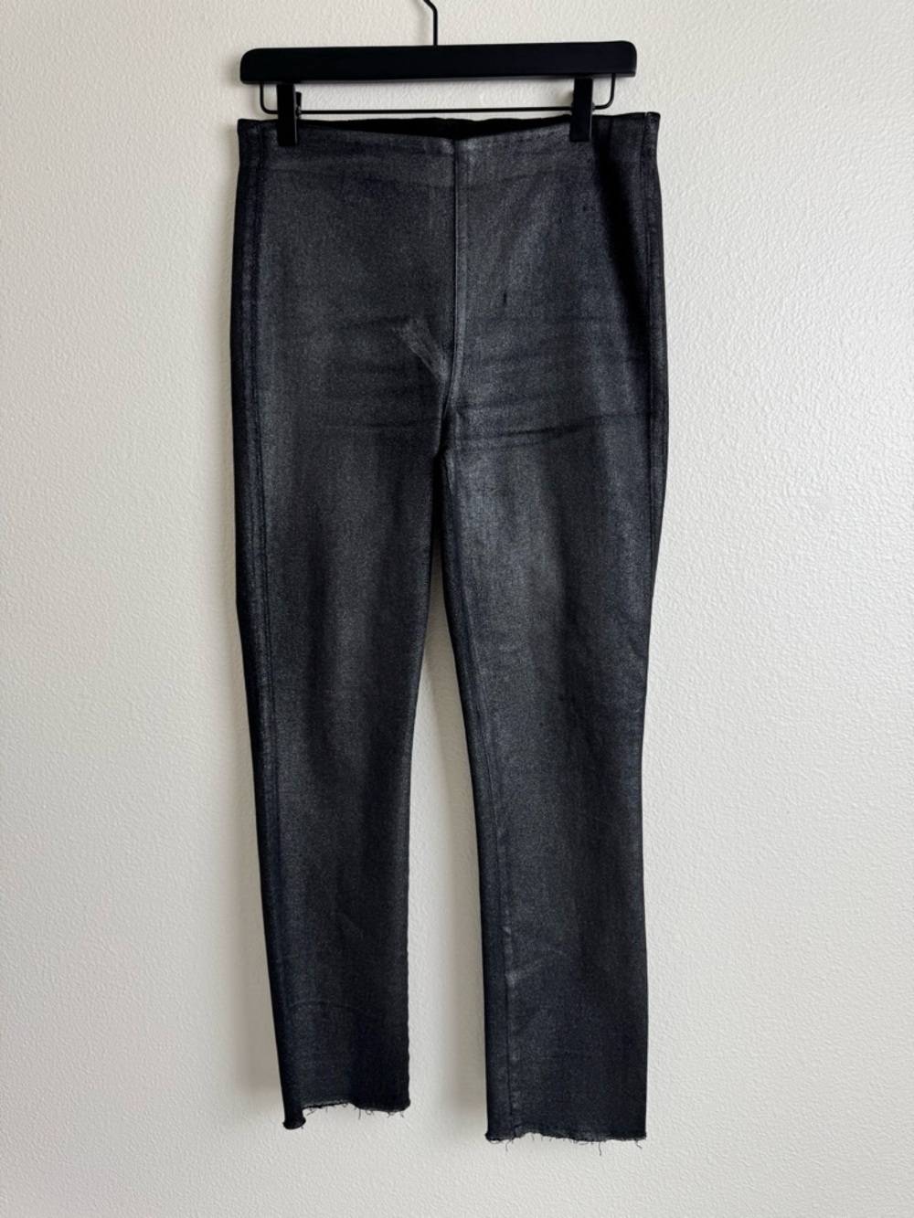 Frank & Eileen Derry Illusion Pull On Pants Black Silver Glitter Size 29